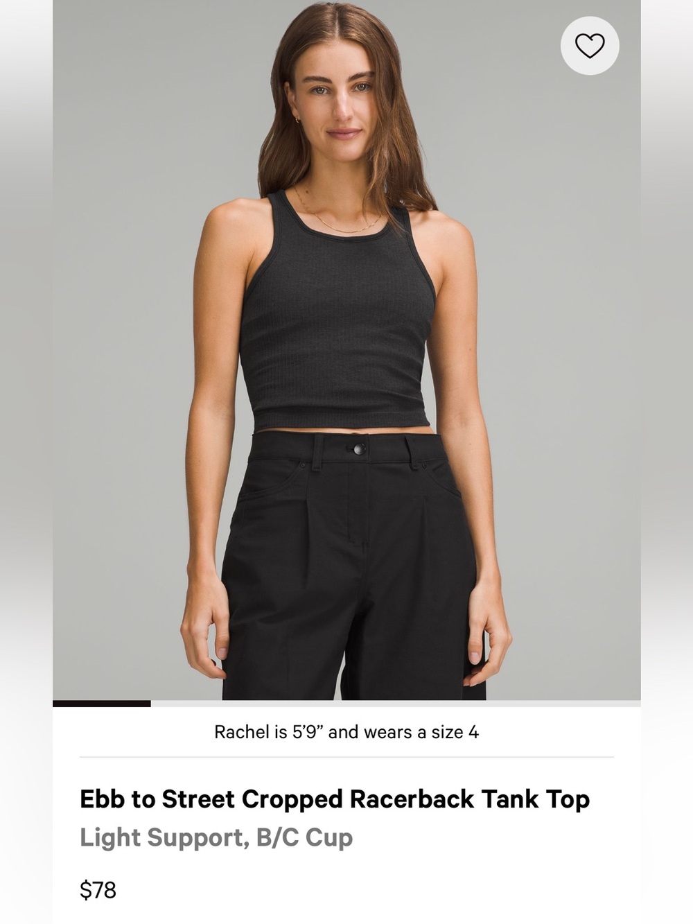 GREAT CONDITION Lululemon Ebb To Street Cropped Racerback Tank